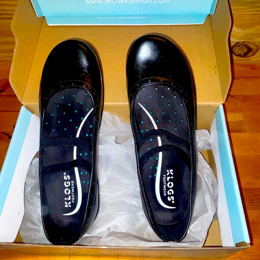 Black leather Klogs
